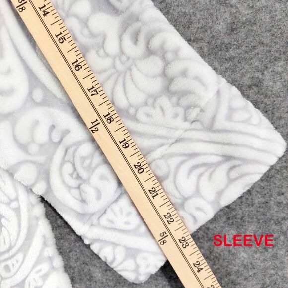 Vintage Miss Elaine XL Zip Front Fleece Robe Paisley Damask Plush Housecoat - Picture 6 of 10